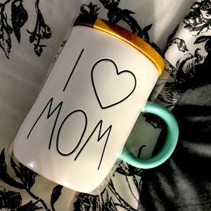 Rae Dunn mom mug with wooden topper brand new never used